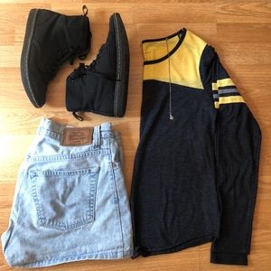 Aeropostale Fire and Fox Yellow Varsity Longsleeve
